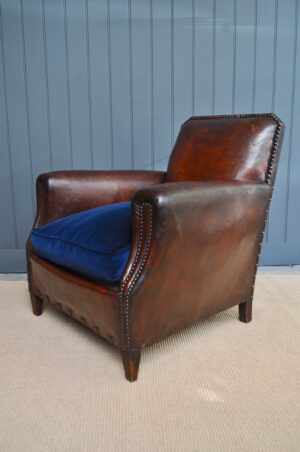French leather club chair
