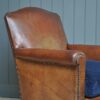 Pair of French leather armchairs