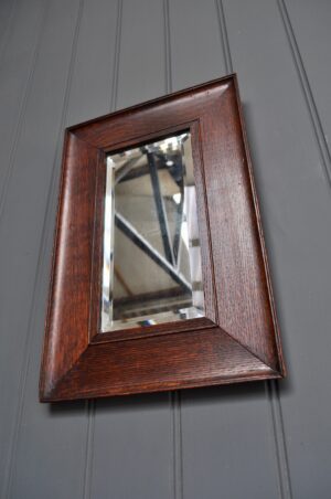 English oak-framed mirror