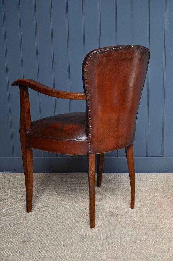 Pair of leather bridge chairs