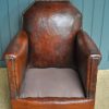 Compact French leather chair