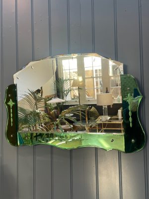 Frameless green mirror
