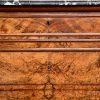 French walnut marble-topped commode