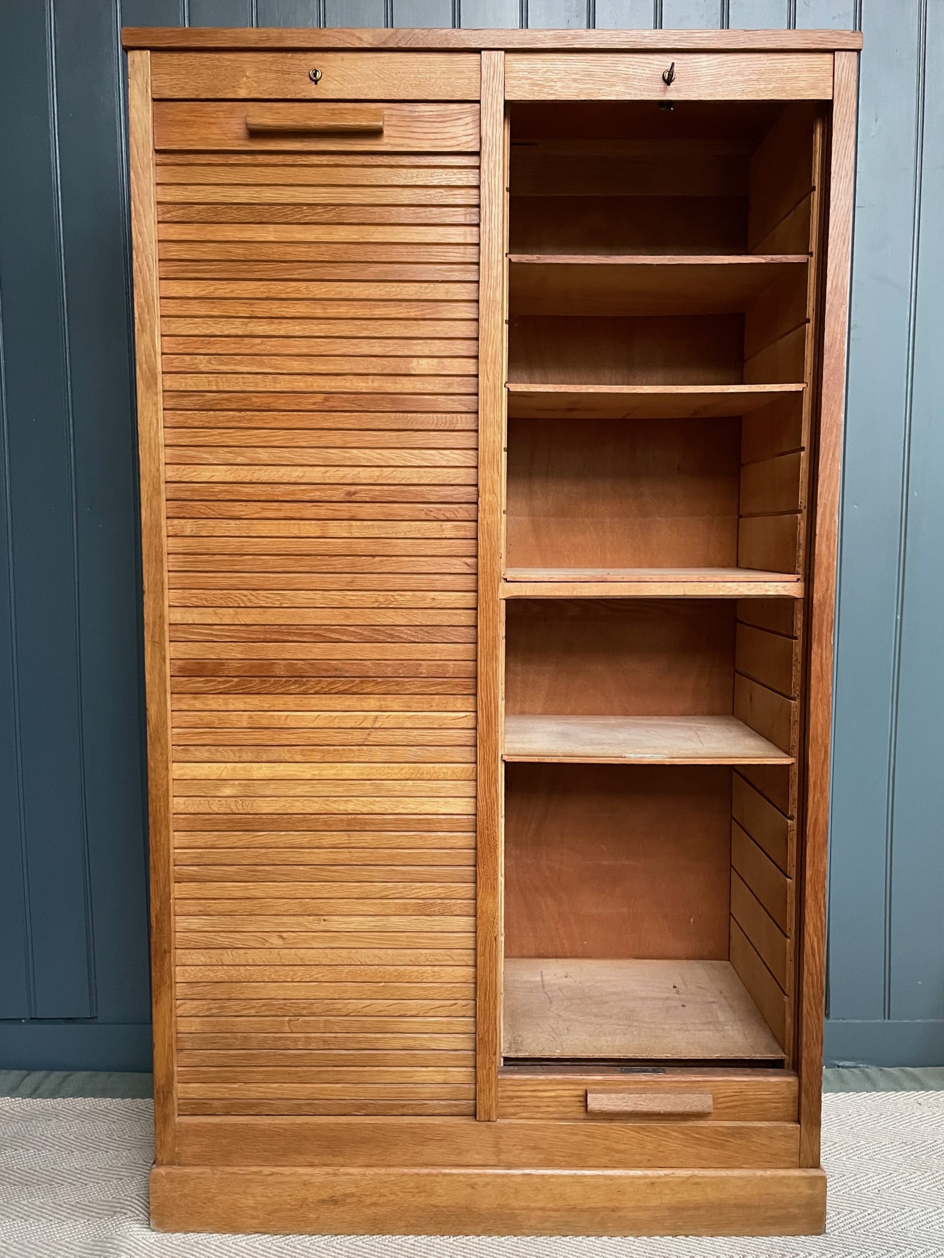 oak tambour cabinet oak tambour cabinet