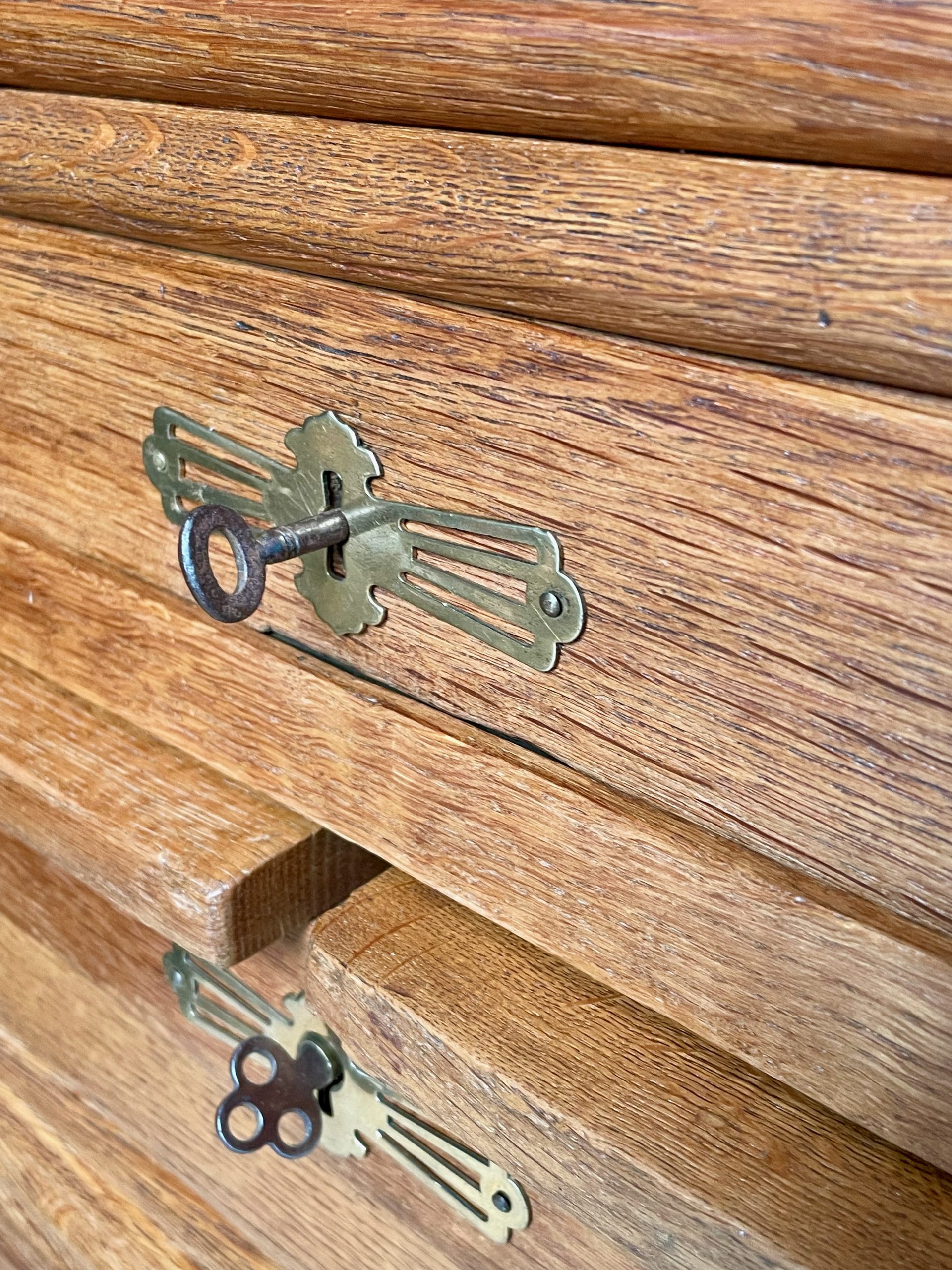oak tambour cabinet
