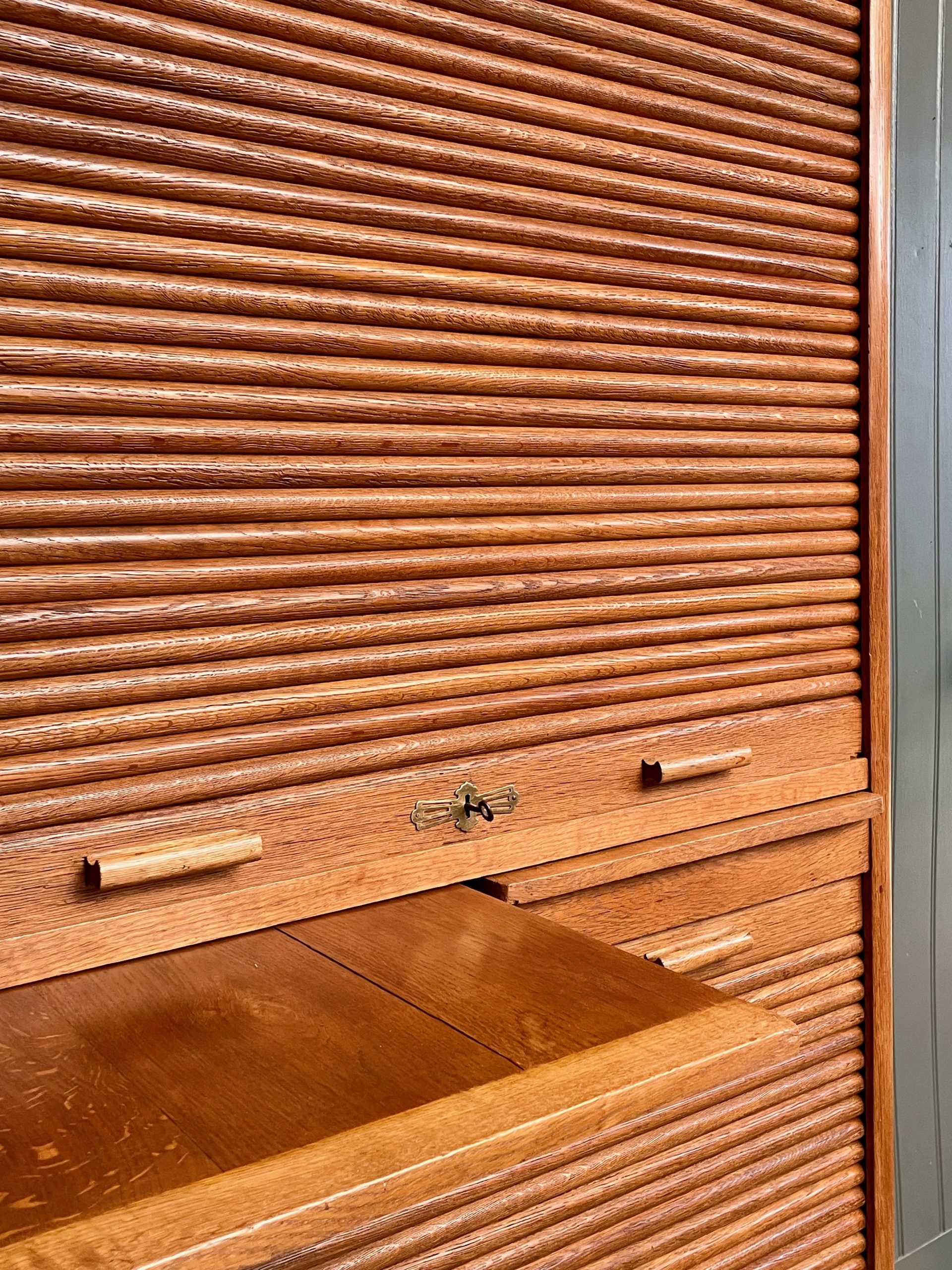 oak tambour cabinet oak tambour cabinet