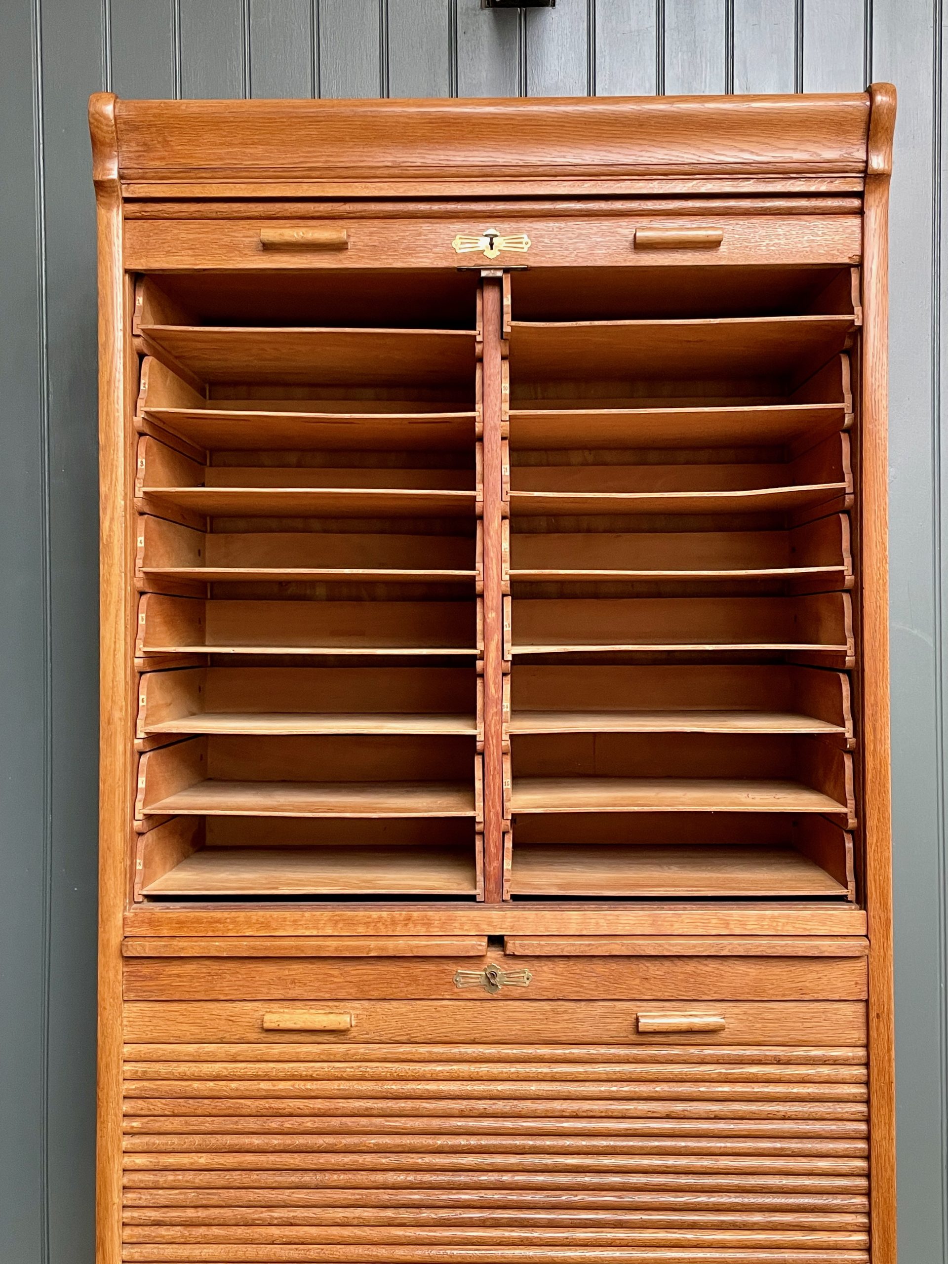 oak tambour cabinet oak tambour cabinet