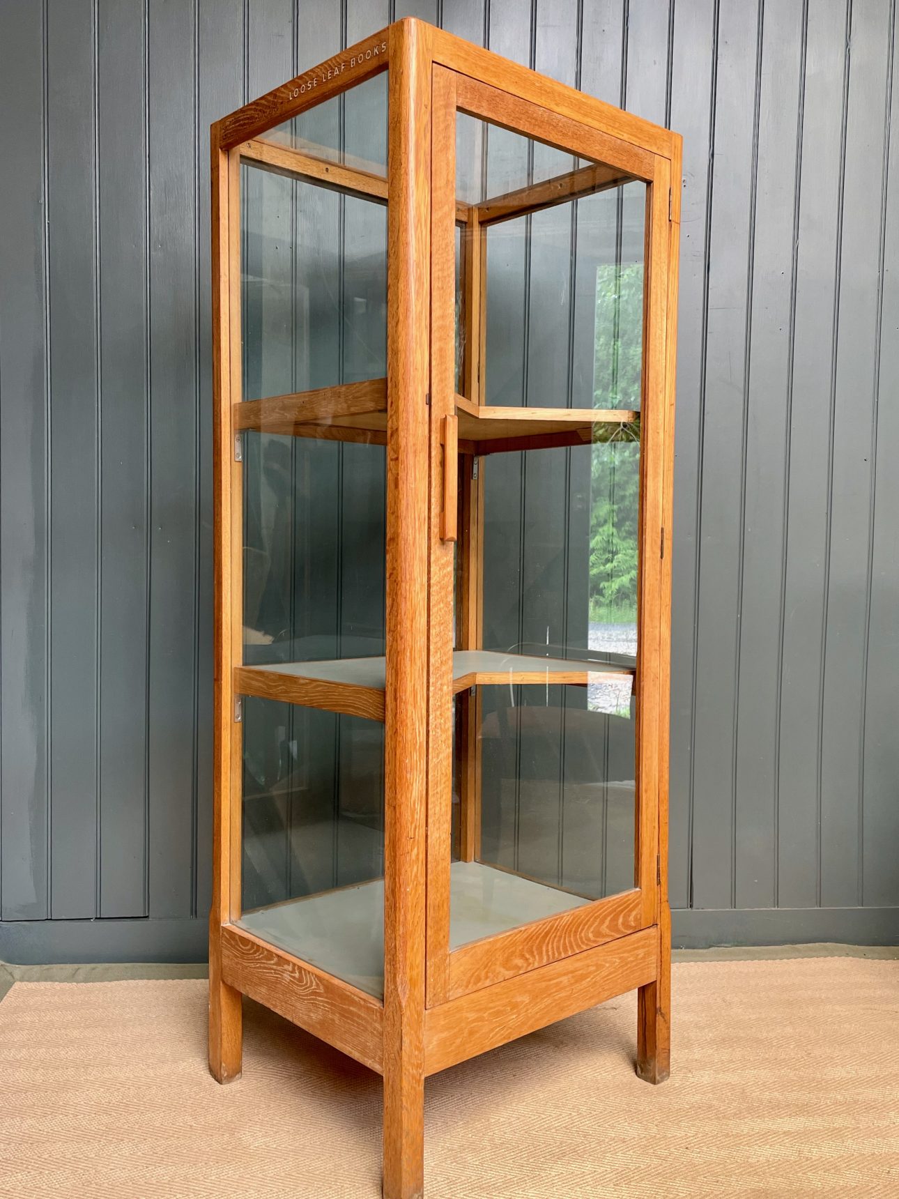 oak display cabinet