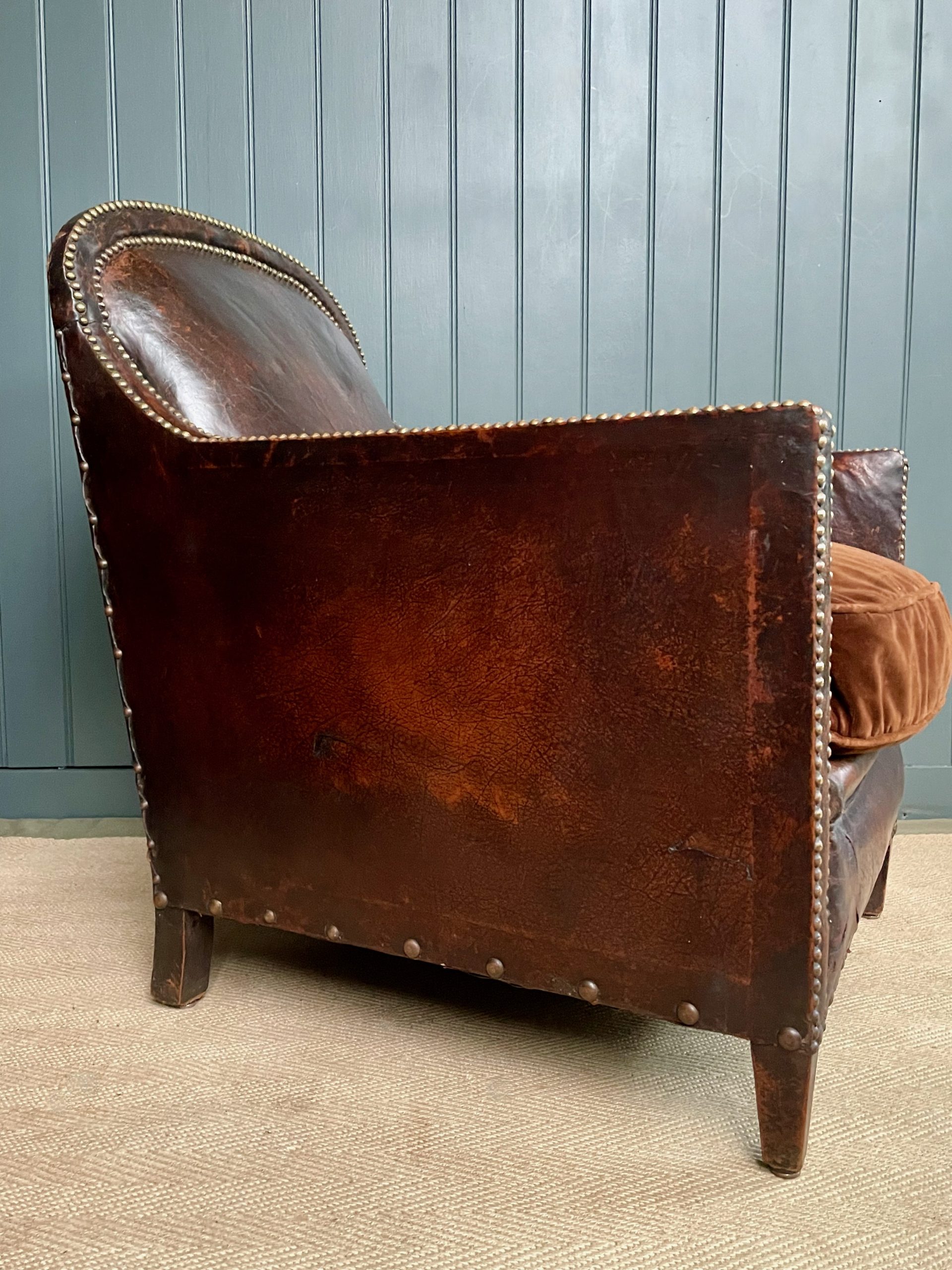 French leather armchair
