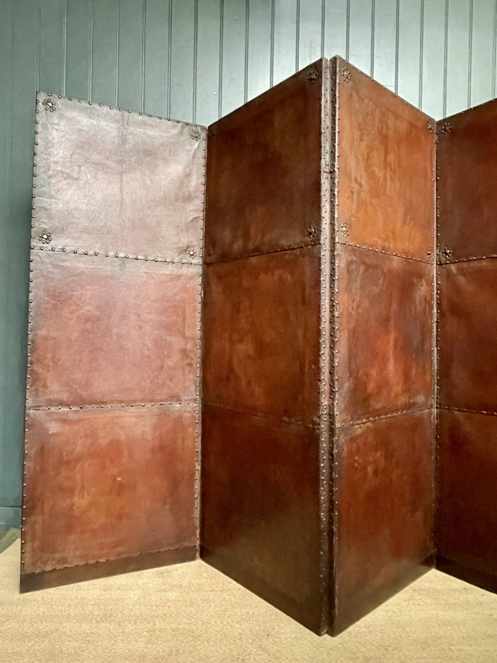 Antique leather screen