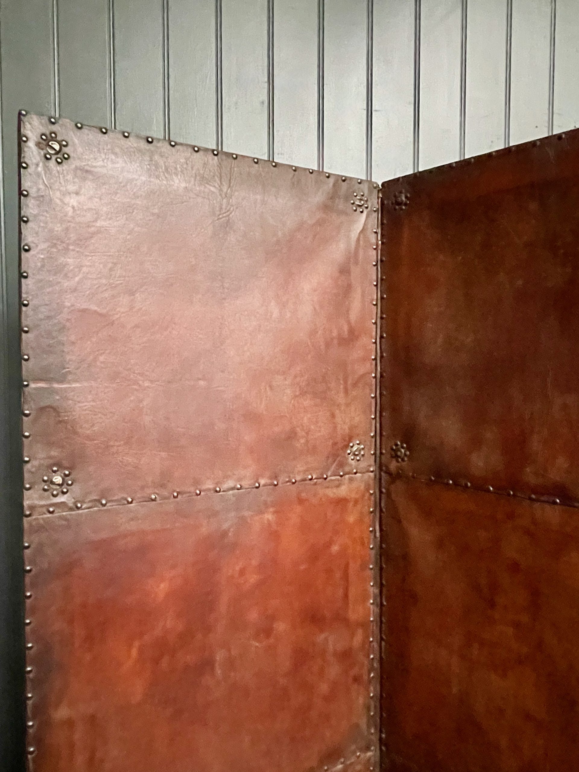 Antique leather screen Antique leather screen