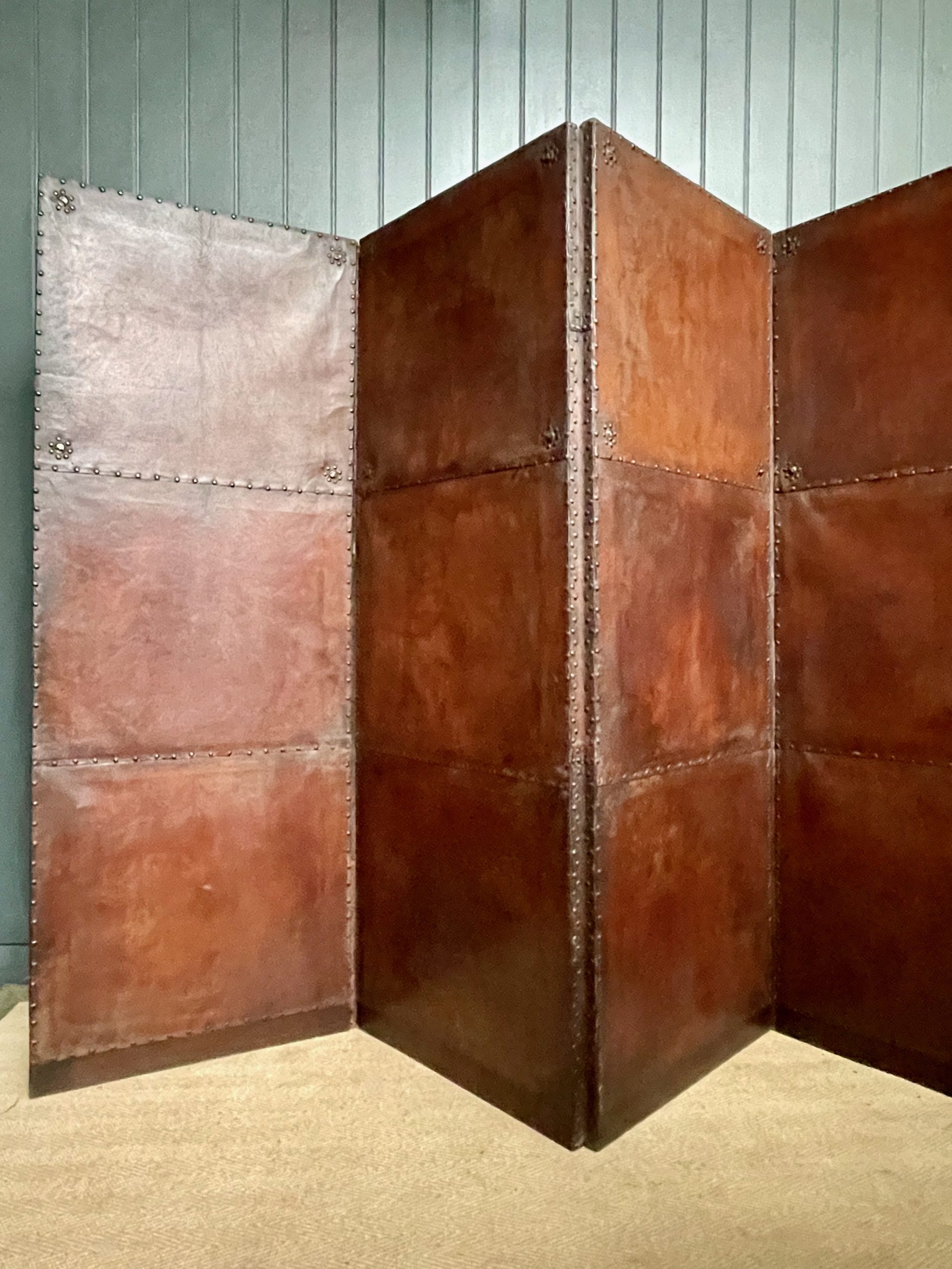 Antique leather screen Antique leather screen