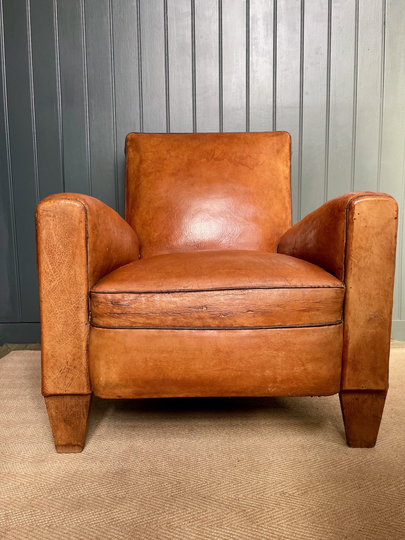 French leather armchair