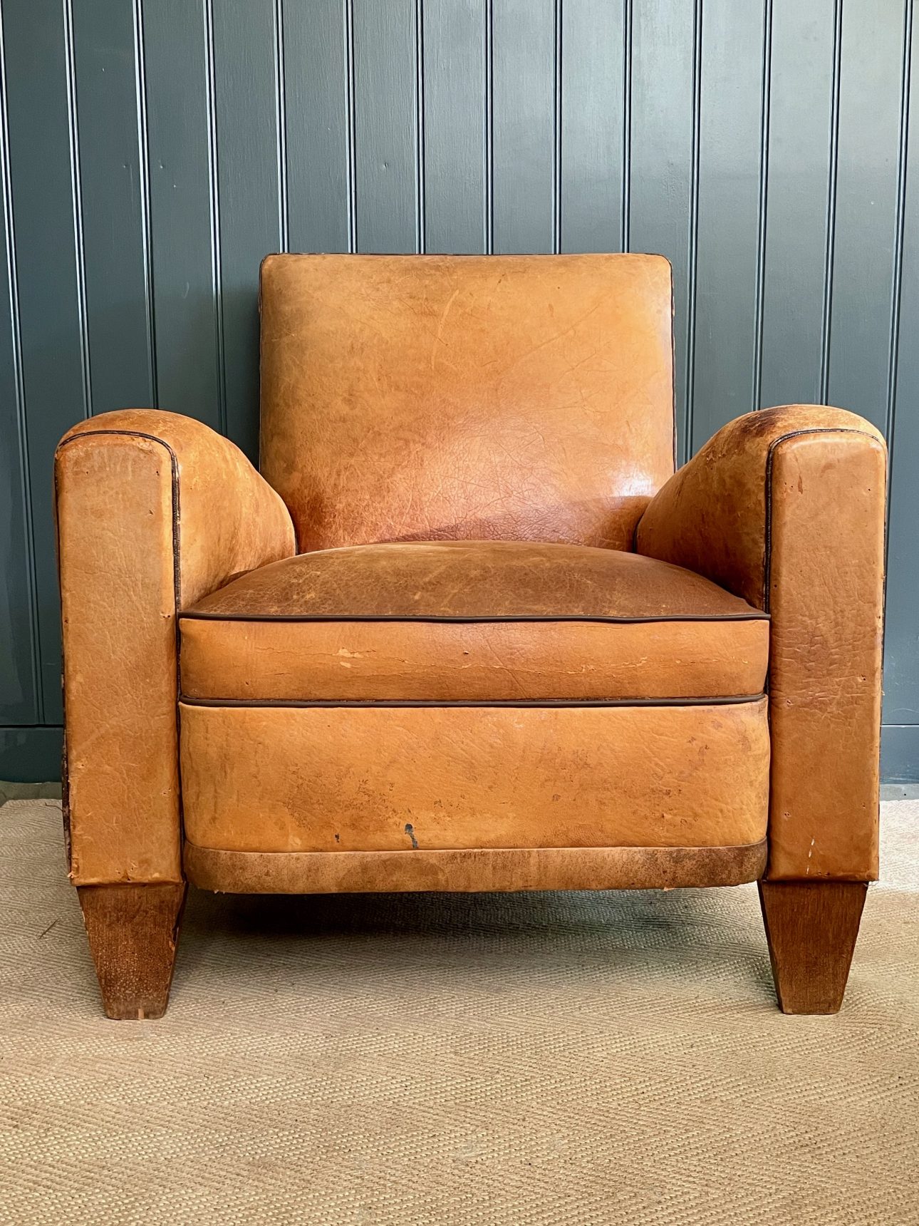 French leather armchair