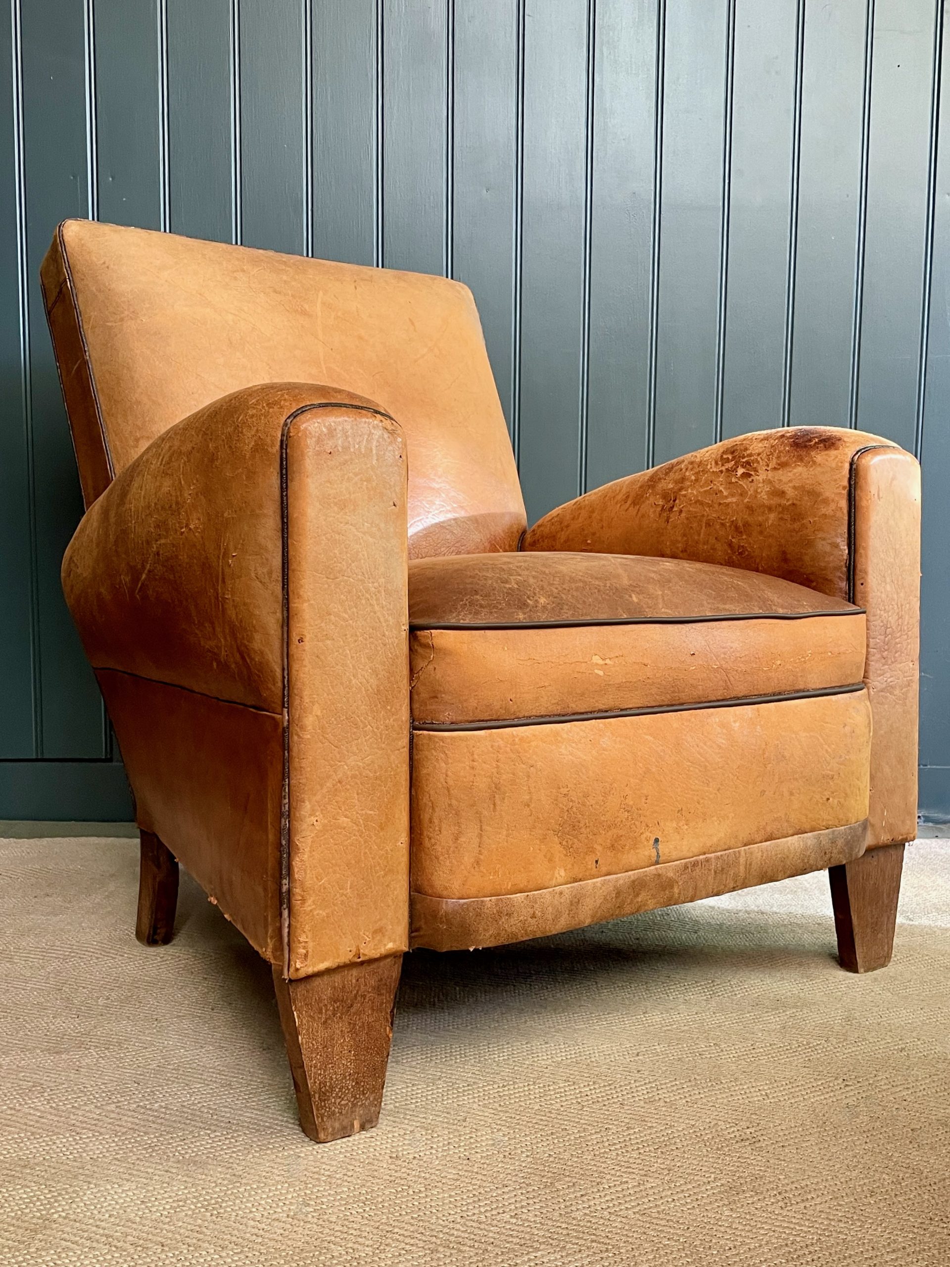 French leather armchair
