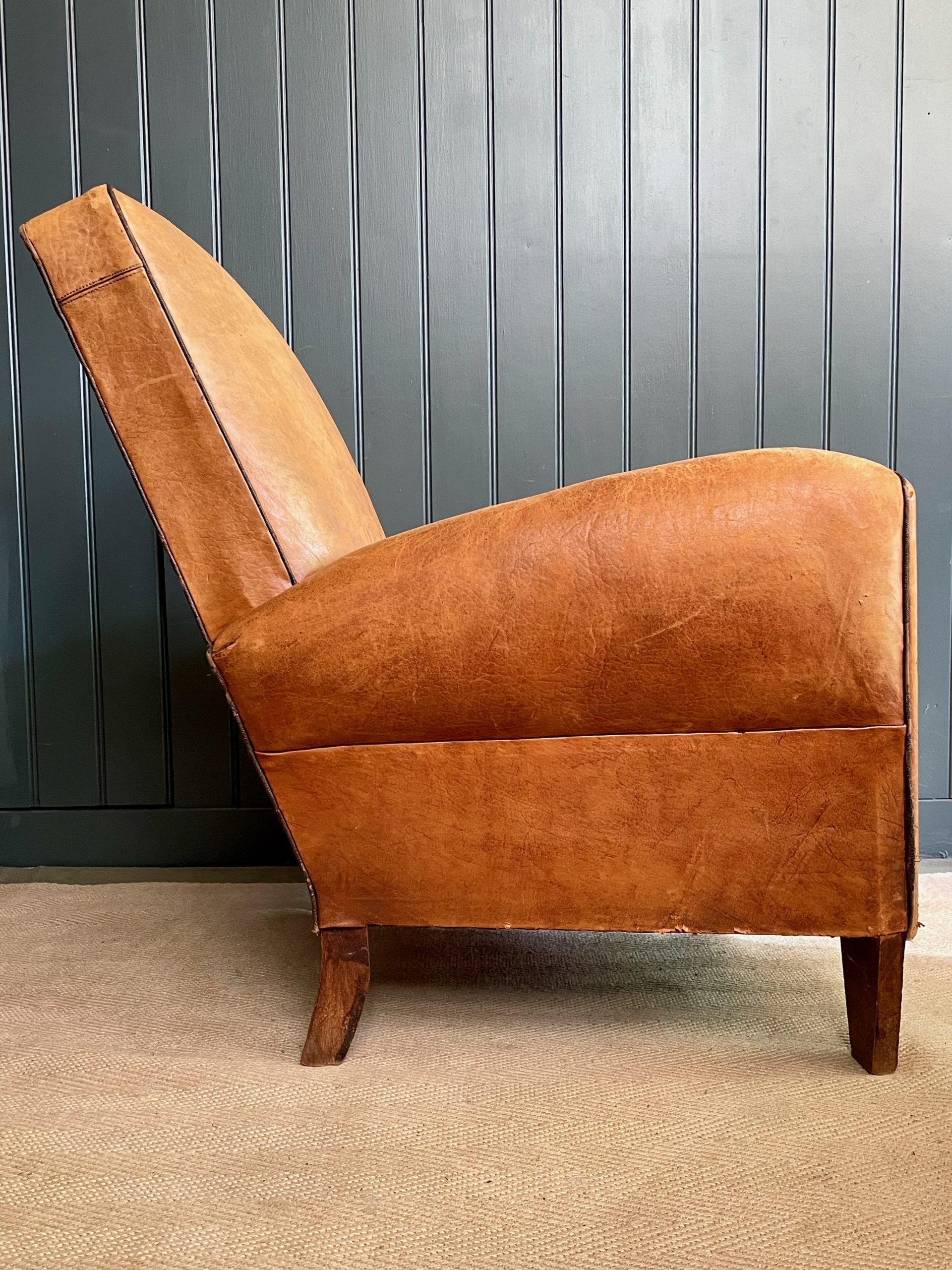 French leather armchair