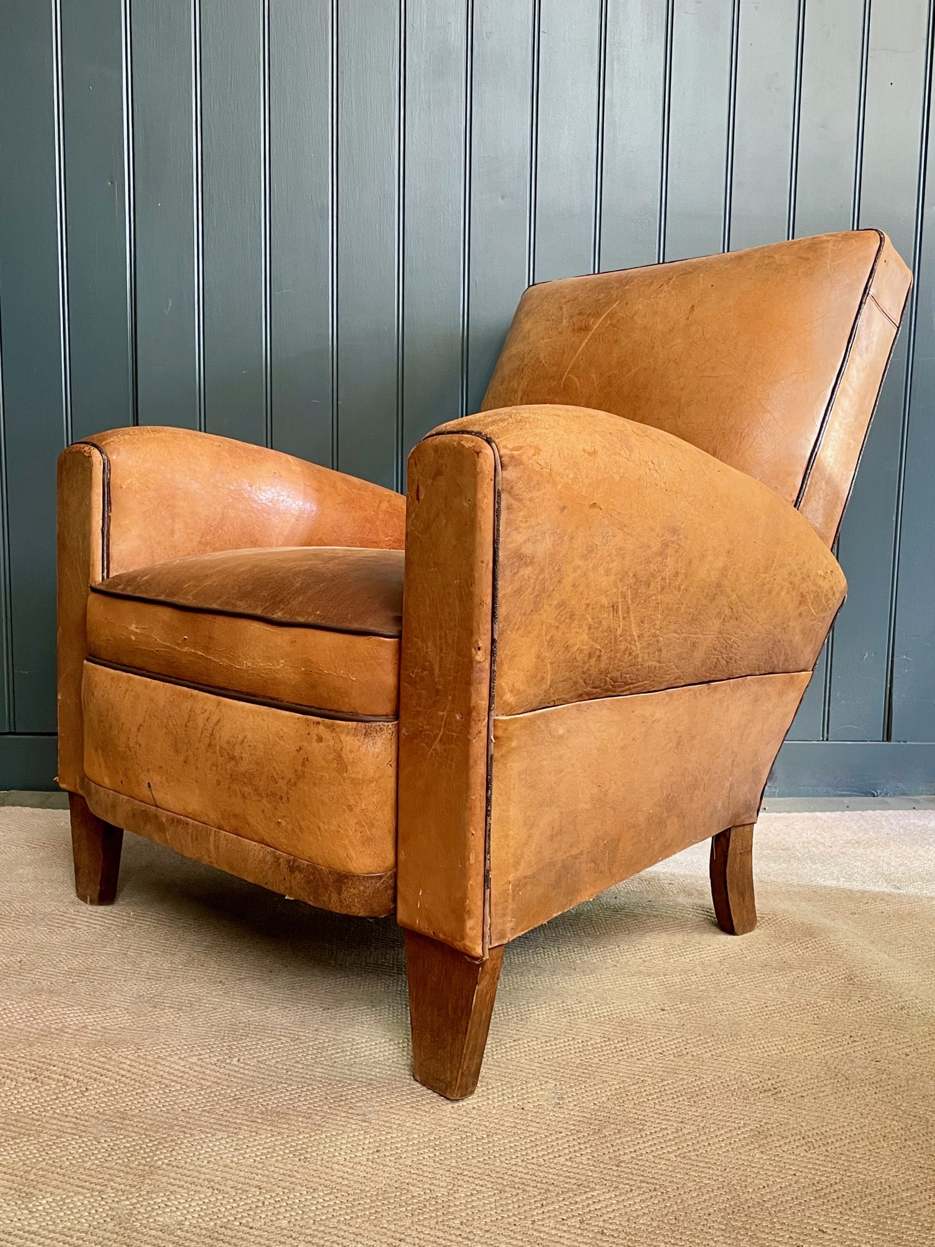 French leather armchair