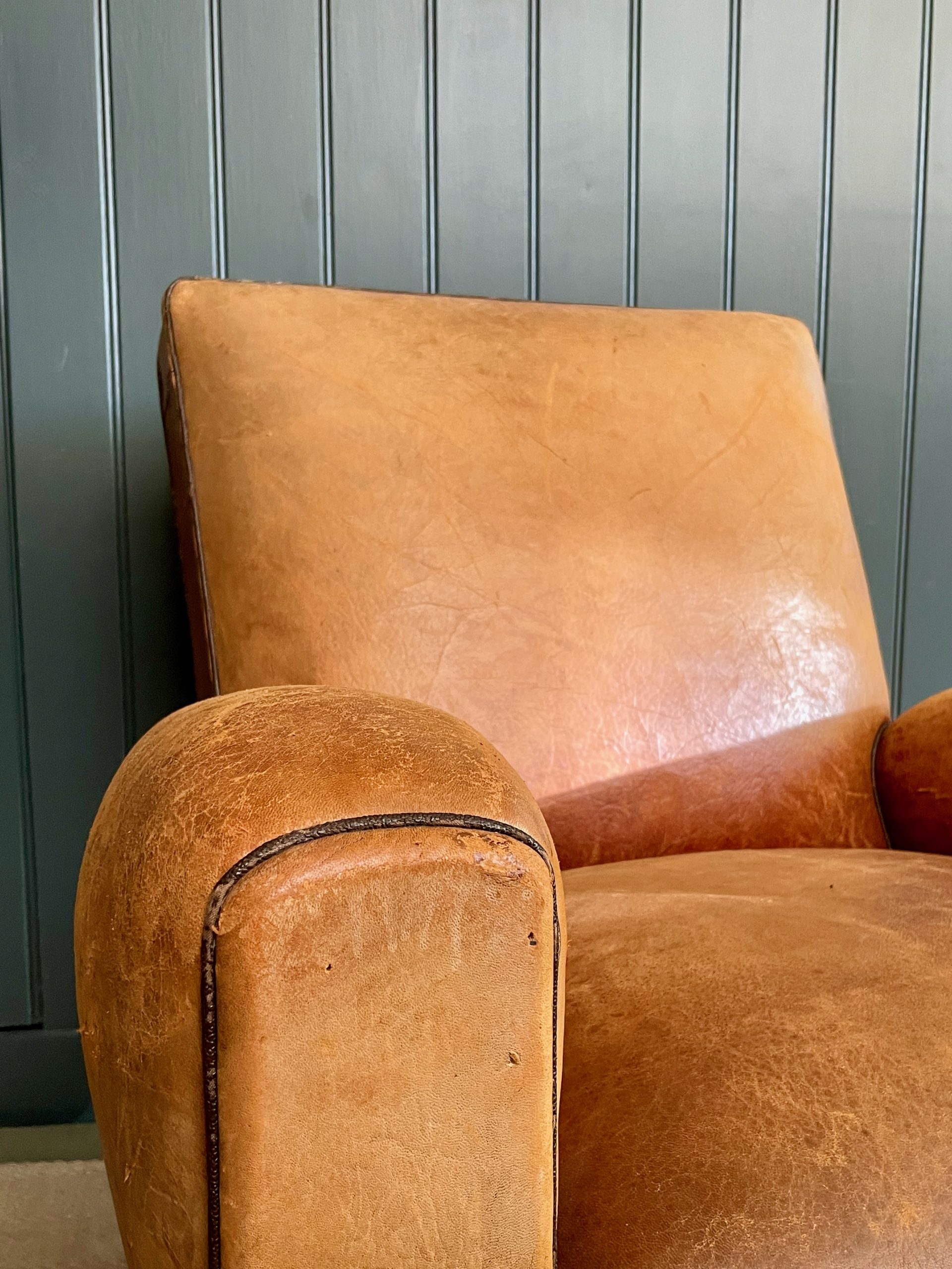 French leather armchair
