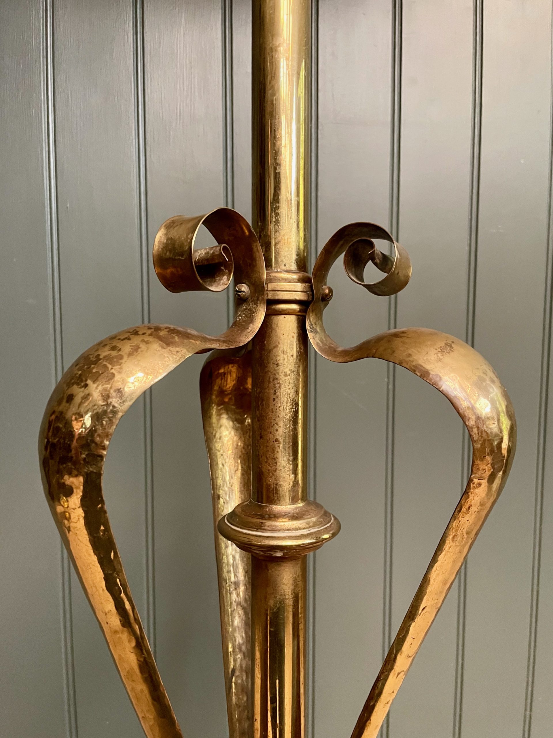 Brass standard lamp